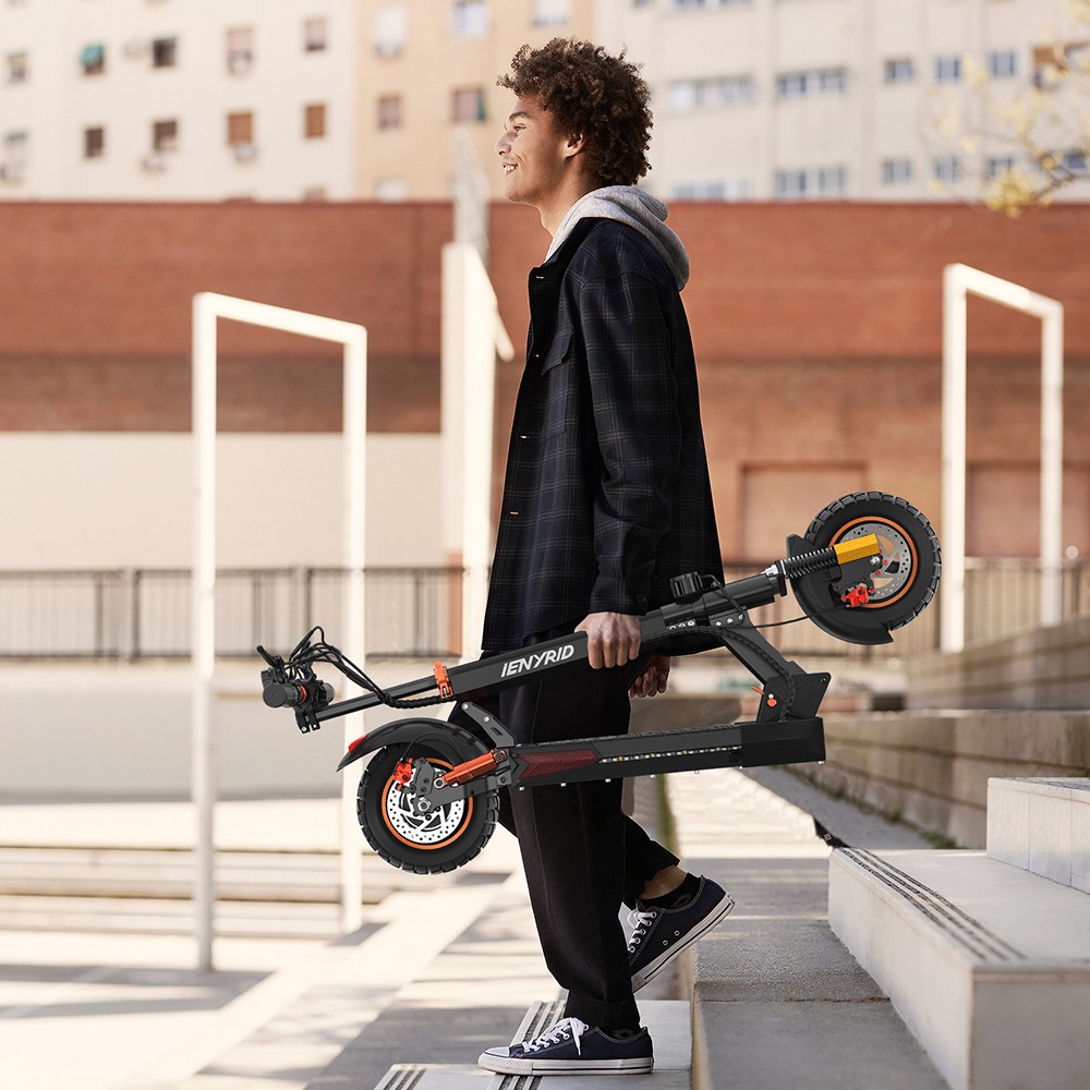 iENYRID M4 Pro S+ MAX Electric Scooter 10 Inch Off-Road Pneumatic Tires 800W Motor 45Km/h Max Speed 48V 20Ah Battery 75KM Range 150KG Max Load Dual Disc Brakes Detachable seat IPX4 Waterproof
