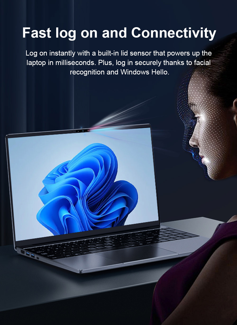 Ninkear N16 Pro Laptop, 16'' 2560*1600 IPS-Bildschirm, 165Hz Bildwiederholfrequenz, Intel Core i7-13620H 10 Kerne Max 4,9GHz, 32GB RAM 1TB SSD, WiFi 6 Bluetooth 5.0, 1*USB2.0 2*USB3.0 1* Vollfunktionaler Typ-C 1*HDMI 1*RJ45, 65W Typ-C Aufladen, Gesichtsentsperrung