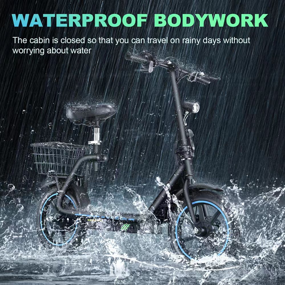 Trottinette électrique HONEYWHALE M5 Elite Pneu de 14 pouces Moteur 500 W Batterie 48 V 13 Ah Autonomie de 40 à 45 km Vitesse maximale de 40 km/h Capacité de charge de 120 kg Certification CE ROHS FCC - Noir