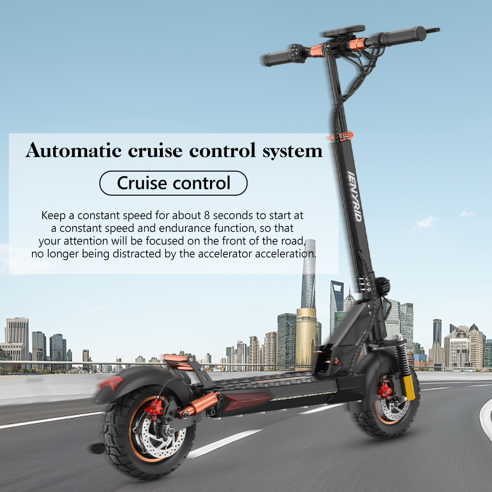 iENYRID M4 Pro S+ MAX Electric Scooter 10 Inch Off-Road Pneumatic Tires 800W Motor 45Km/h Max Speed 48V 20Ah Battery 75KM Range 150KG Max Load Dual Disc Brakes Detachable seat IPX4 Waterproof
