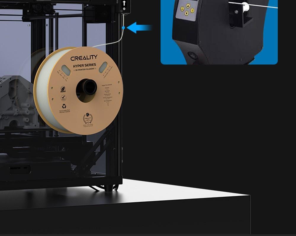 6 Stück Creality Hyper PLA-Filament – 2 kg Schwarz + 2 kg Weiß + 2 kg Grau