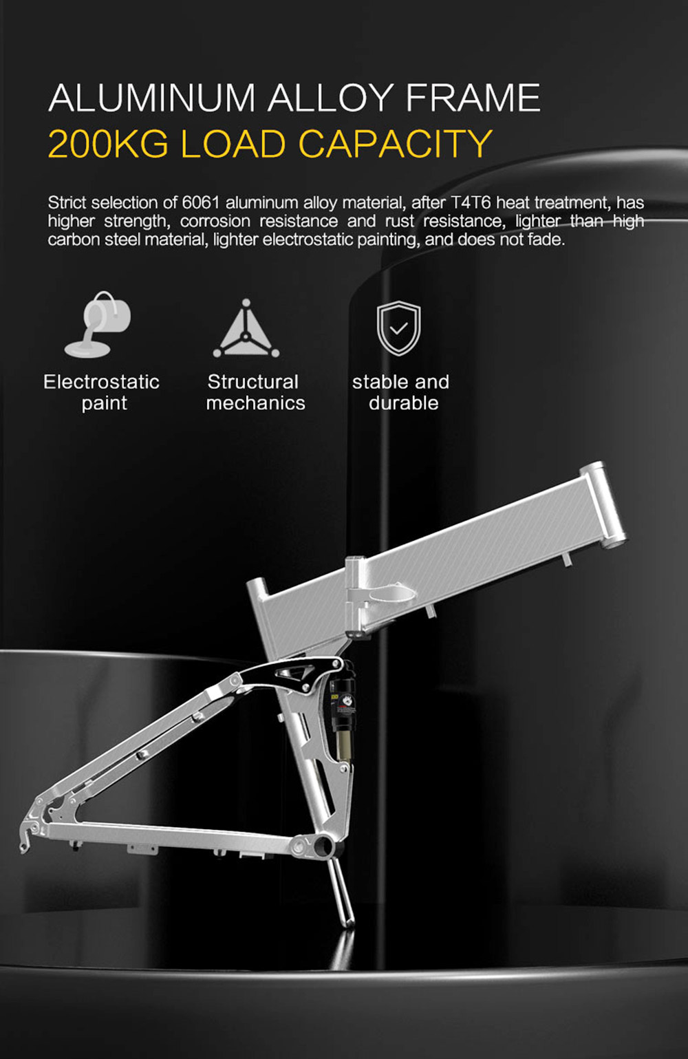 Vélo électrique pliable Bezior X500 Pro, moteur 500 W, batterie 48 V 10,4 Ah, pneu intégré 26 pouces, vitesse maximale 30 km/h, autonomie 100 km, Shimano 7 vitesses, frein à disque mécanique, suspension à ressort à huile avant et arrière, écran LCD, étanchéité IP54 - Noir Jaune