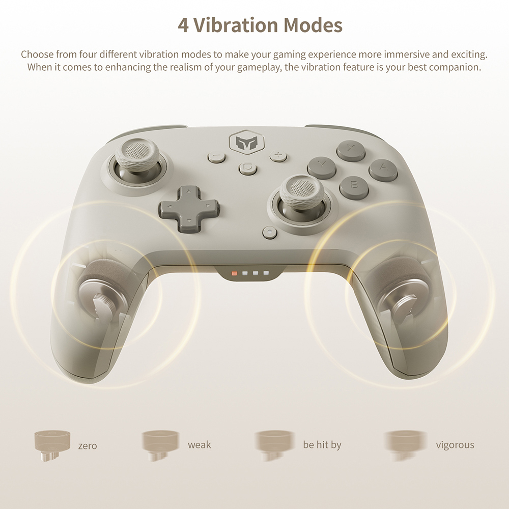 BIGBIG WON CHOCO Wireless Game Controller, Custom Button, 6-Axis Gyro, 128-Step Macro Programming - Grey