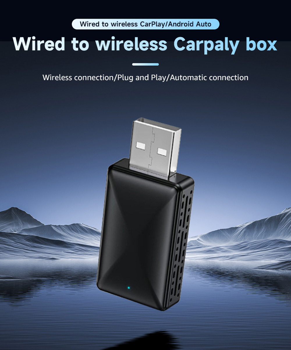 MINIX AB019 Wireless CarPlay Adapter, Plug and Play, Auto-Connect, Bluetooth 5.0/ 5G WiFi/USB Connection