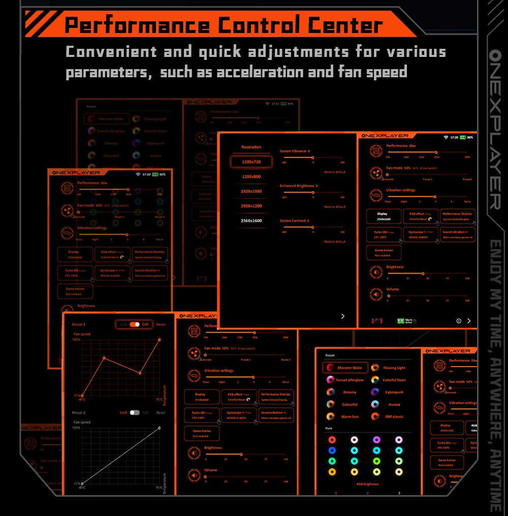 One Netbook OneXPlayer X1 Mini Handheld Gaming PC, AMD Ryzen 7 8840U 8 Cores Max 5.1GHz, 8.8'' 2560*1600 144Hz LTPS Screen, 32GB LPDDR5x 7500MHz RAM 2TB SSD, 2*USB4 1*USB3.2 1* TF Card Slot 1* Oculink 1*Audio, Harman Sound System, 65.02Wh Battery