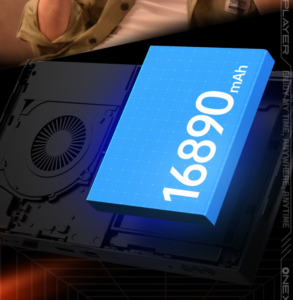 One Netbook OneXPlayer X1 Mini Handheld Gaming PC, AMD Ryzen 7 8840U 8 Cores Max 5.1GHz, 8.8'' 2560*1600 144Hz LTPS Screen, 32GB LPDDR5x RAM 2TB SSD, 2*USB4 1*USB3.2 1* TF Card Slot 1* Oculink 1*Audio, Harman Sound System, 65.02Wh Battery - US Plug