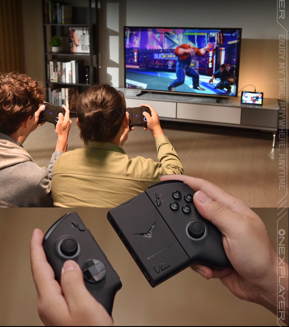 One Netbook OneXPlayer X1 Mini Handheld Gaming PC, AMD Ryzen 7 8840U 8 Cores Max 5.1GHz, 8.8'' 2560*1600 144Hz LTPS Screen, 32GB LPDDR5x RAM 2TB SSD, 2*USB4 1*USB3.2 1* TF Card Slot 1* Oculink 1*Audio, Harman Sound System, 65.02Wh Battery - US Plug