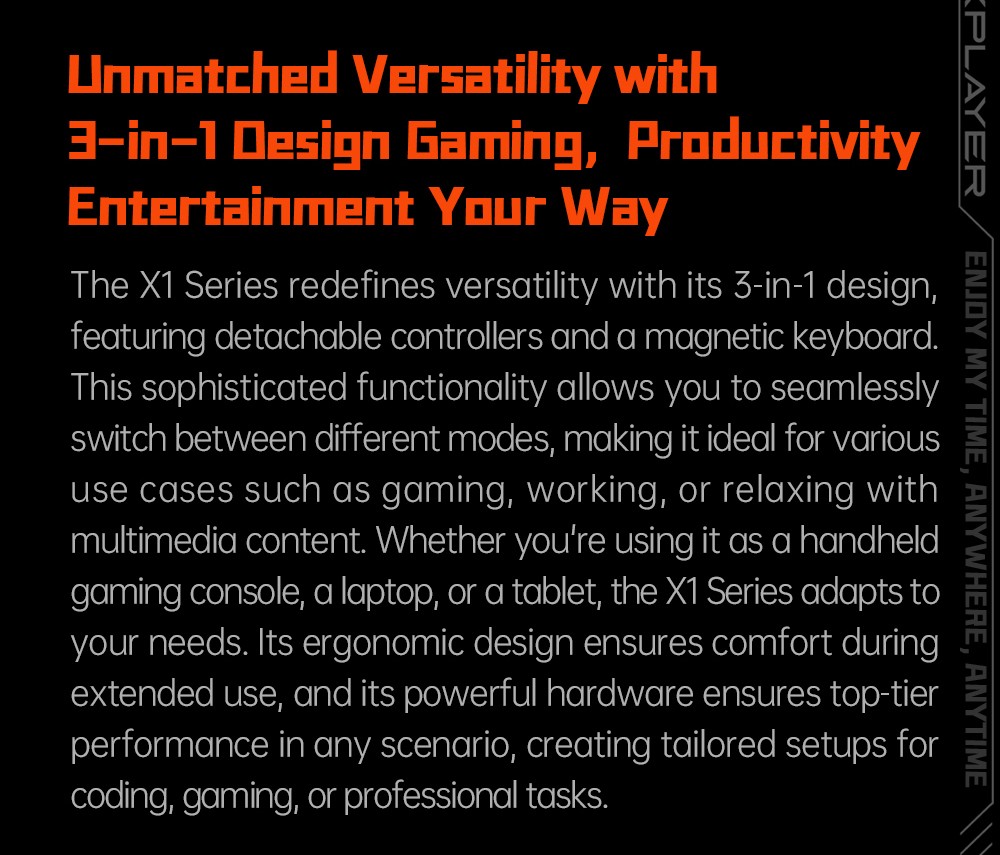 One Netbook OneXPlayer X1 Mini Handheld Gaming PC, AMD Ryzen 7 8840U 8 Cores Max 5.1GHz, 8.8'' 2560*1600 144Hz LTPS Screen, 64GB LPDDR5x 7500MHz RAM 2TB SSD, 2*USB4 1*USB3.2 1* TF Card Slot 1* Oculink 1*Audio, Harman Sound System, 65.02Wh Battery