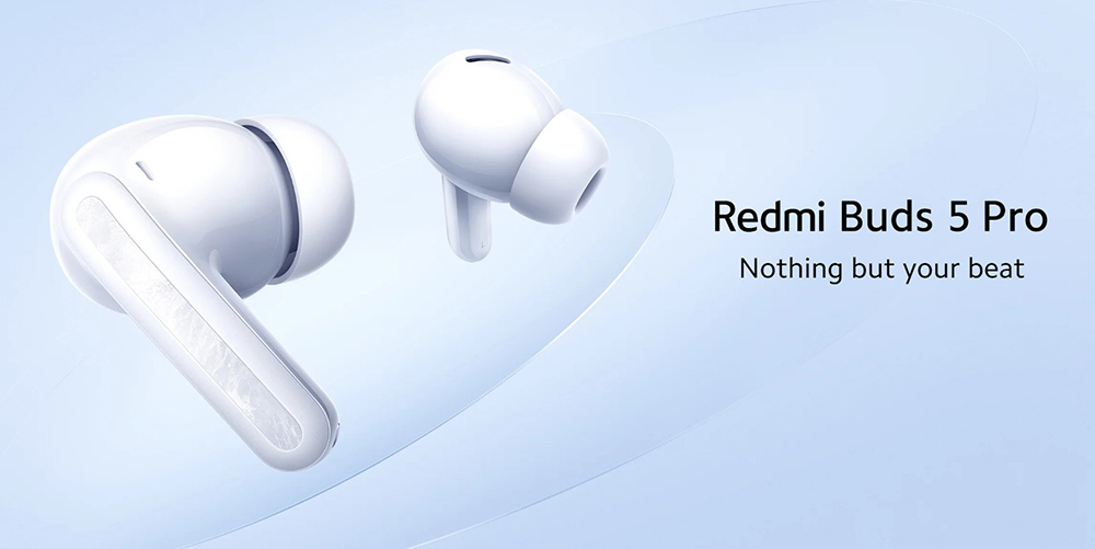Redmi Buds 5 Pro Earbuds, 52dB Active Noise Cancellation, Hi-Res Audio, Bluetooth 5.3, Up to 38 Hours Battery Life - Blue