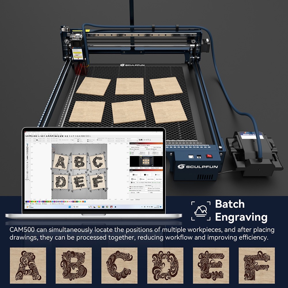 SCULPFUN CAM500 Lasergravurkamera, 5 Megapixel, Präzisionspositionierung, Bildverfolgung, Prozessaufzeichnung
