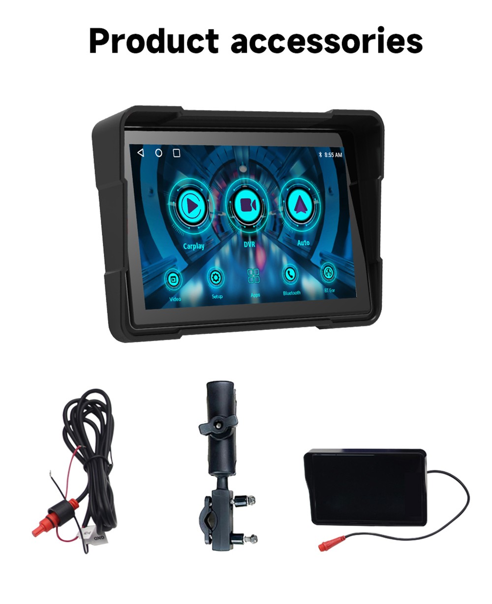 SD5005 5inch 2.5D IPS Motorcycle MP5 Player, Dual Bluetooth Connection, 800*480 Resolution, IP67 Waterproof, Support Carplay/ Mirrorlink/ Android Auto/ TF Card