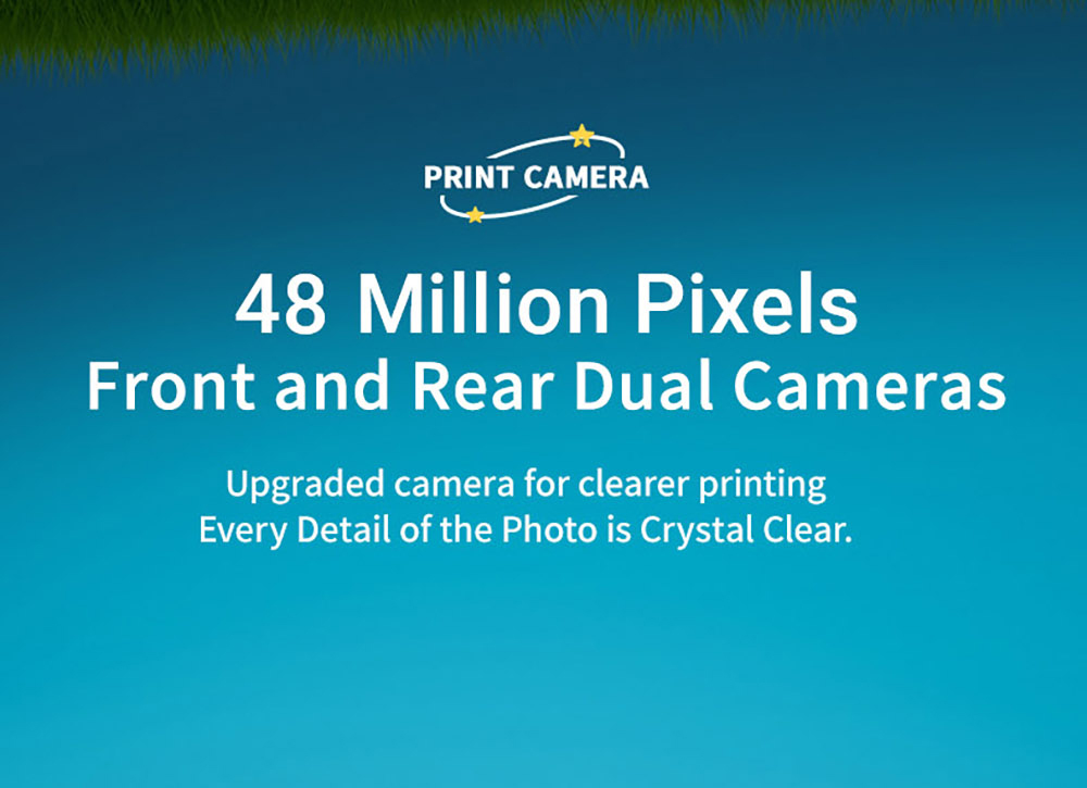 WOWKIDS K64 Kids Instant Print Camera, 48MP Front & Rear Dual Cameras - Green Carrot