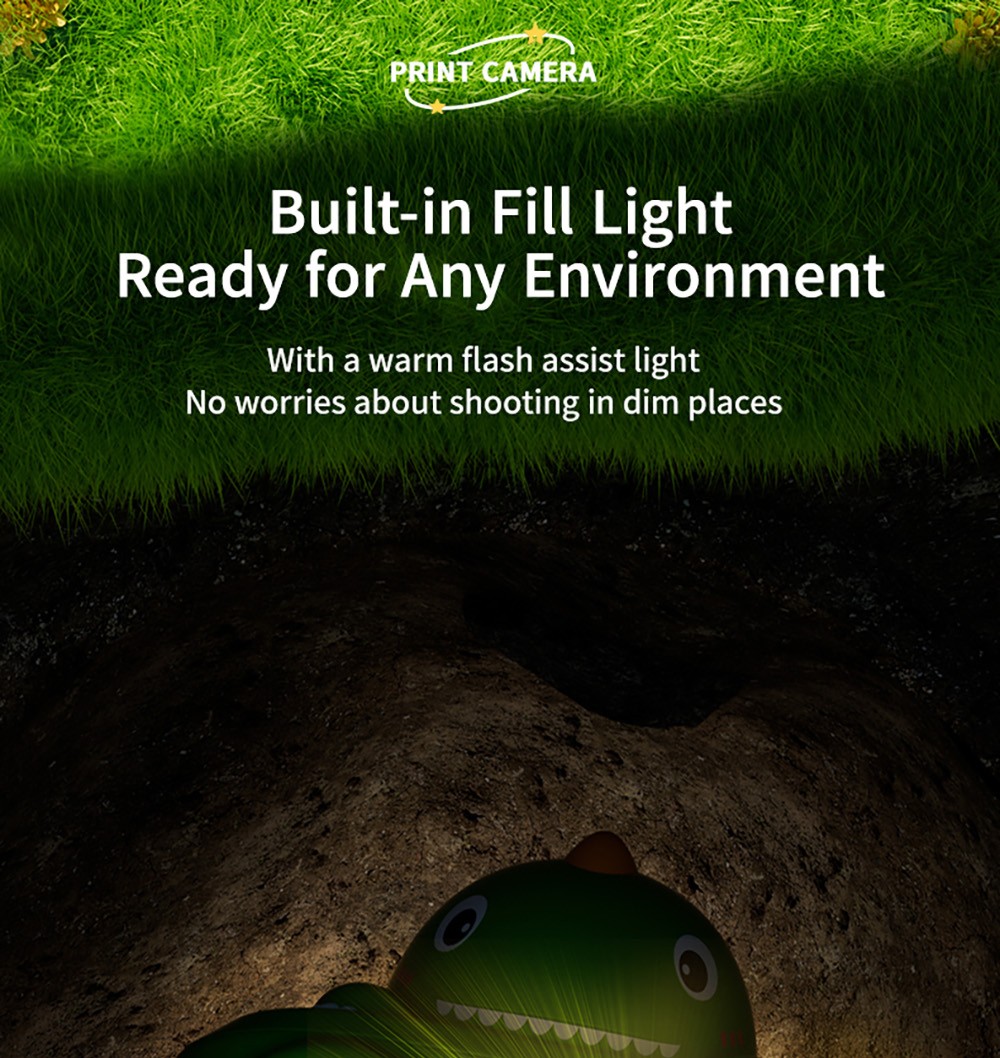 WOWKIDS K64 Kids Instant Print Camera, 48MP Front & Rear Dual Cameras - Pink Unicorn