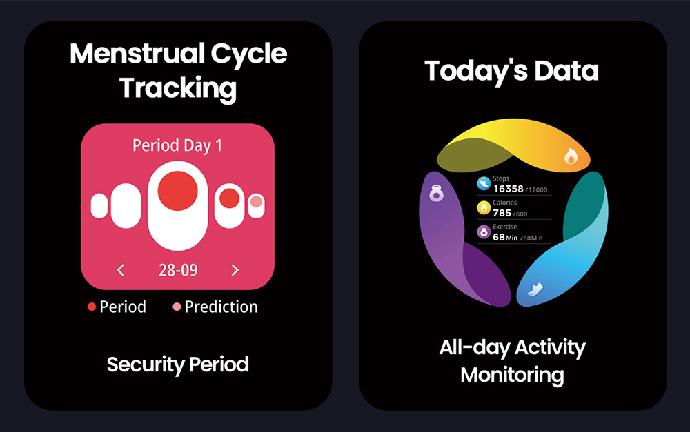 Zeblaze GTS 3 Smartwatch, 2.03' HD Color Display, Bluetooth Calling, 100+ Sports Modes, Heart Rate, SpO2 & Stress Monitoring - Black