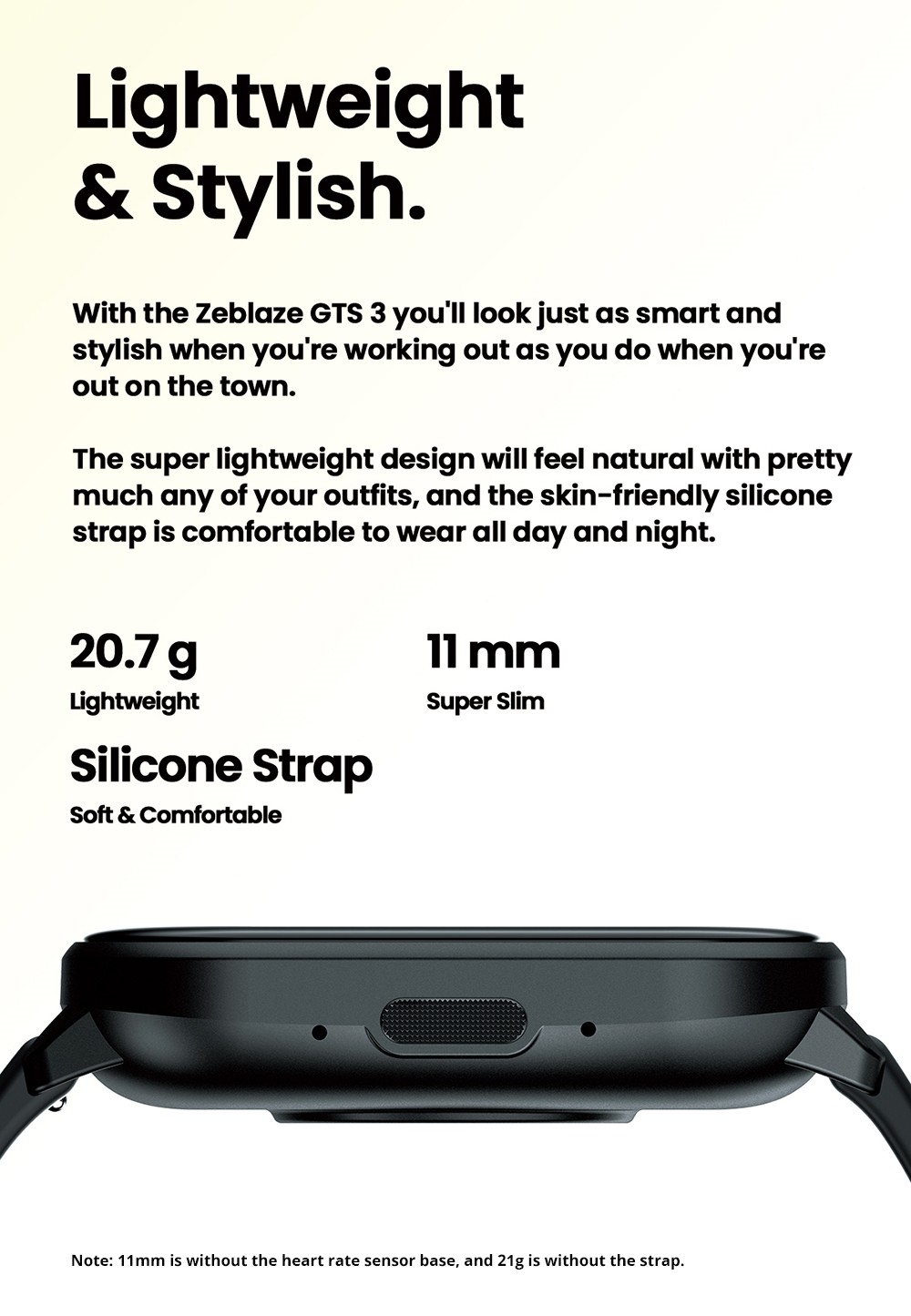 Zeblaze GTS 3 Smartwatch, 2.03' HD Color Display, Bluetooth Calling, 100+ Sports Modes, Heart Rate, SpO2 & Stress Monitoring - Black