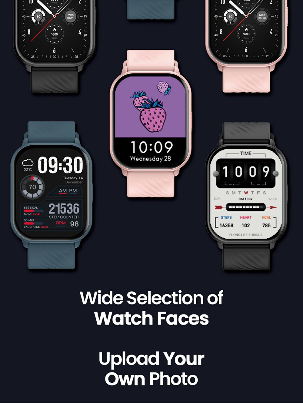 Zeblaze GTS 3 Smartwatch, 2.03' HD Color Display, Bluetooth Calling, 100+ Sports Modes, Heart Rate, SpO2 & Stress Monitoring - Black