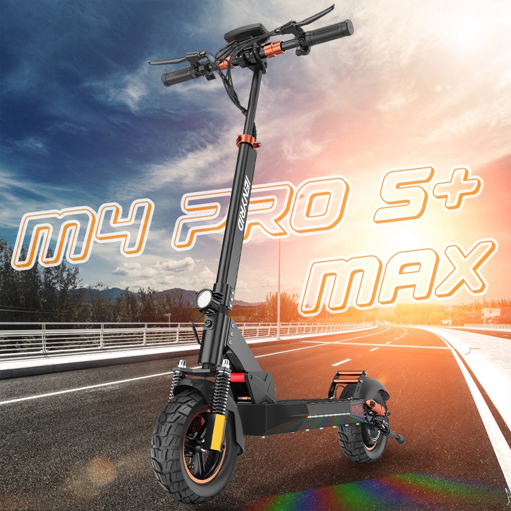 iENYRID M4 Pro S+ MAX Electric Scooter 10 Inch Off-Road Pneumatic Tires 800W Motor 45Km/h Max Speed 48V 20Ah Battery 75KM Range 150KG Max Load Dual Disc Brakes Detachable seat IPX4 Waterproof