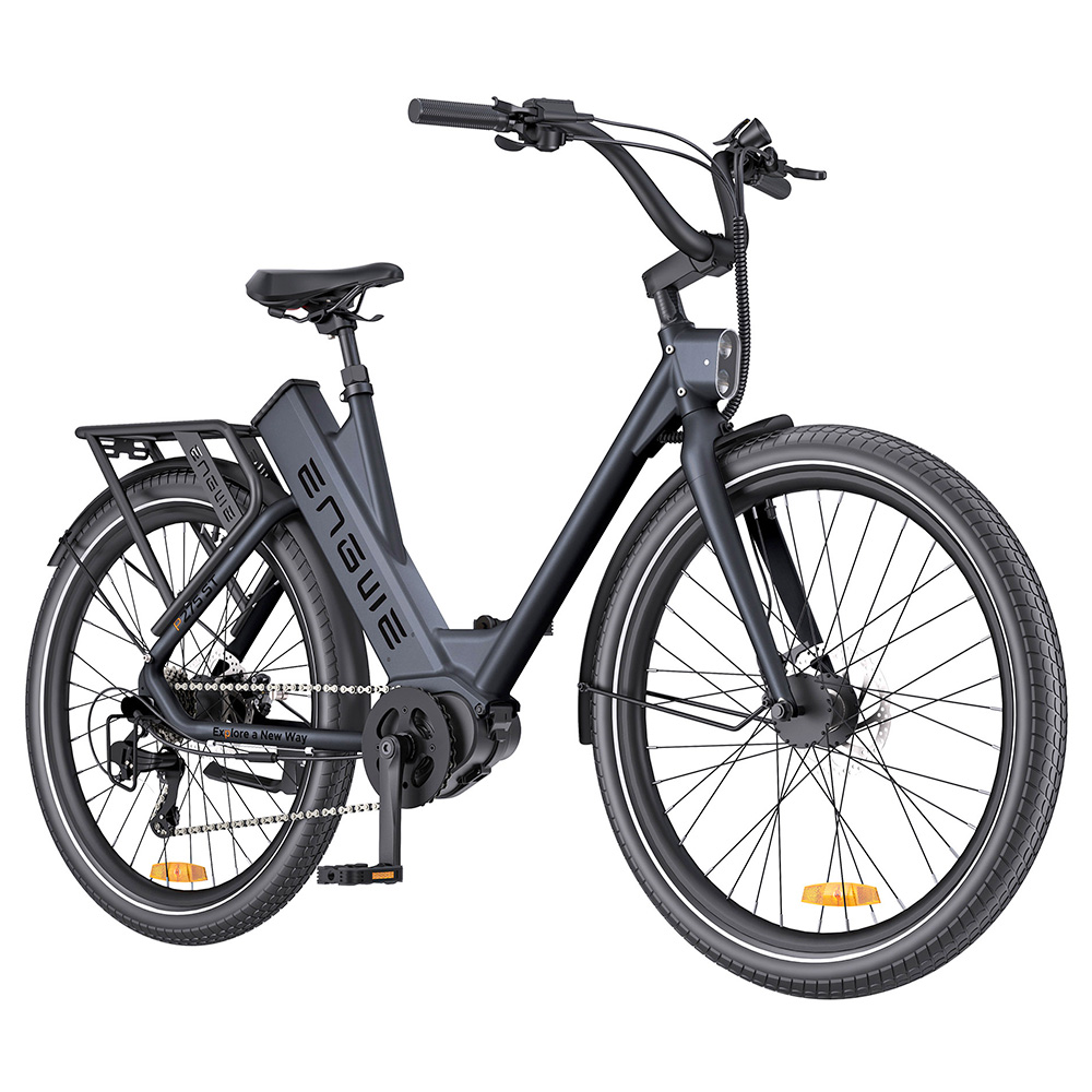 ENGWE P275 ST Urban Electric Bike, 250W Brushless Mid-drive Torque Sensor Motor, 36V 19.2Ah Removable Battery, 260km Max Range, Hydraulic Disc Brake, 27.5'' Spoke Tires, SHIMANO 9-speed - Black