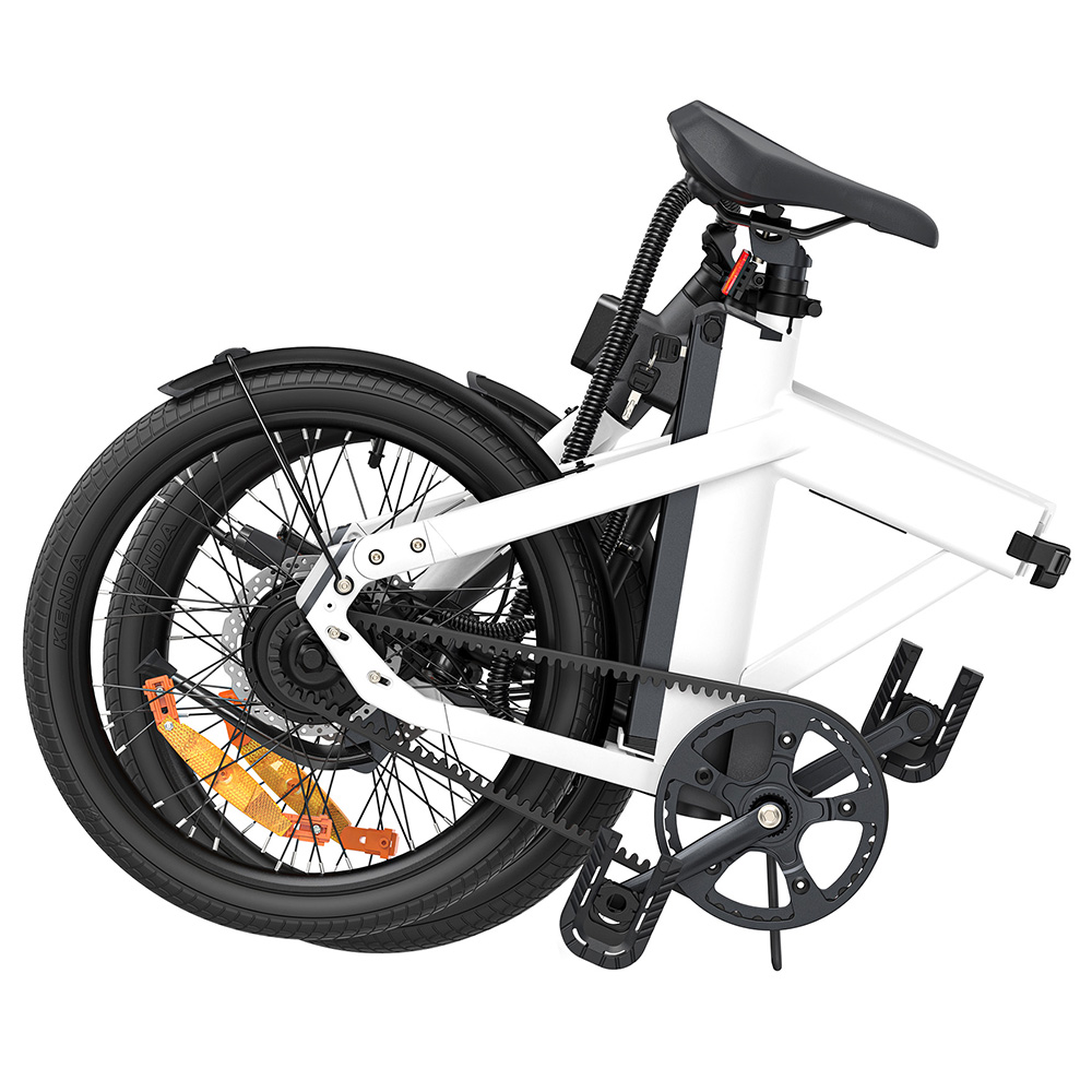 ENGWE P20 20 inch Folding Electric Bike, 250W Silent Motor Torque Sensor, Carbon Belt 36V 9.6Ah Battery 100km range,25km/h Max Speed, Dual Disc Brake, 18.5kg Light Weight Turn Signal - White