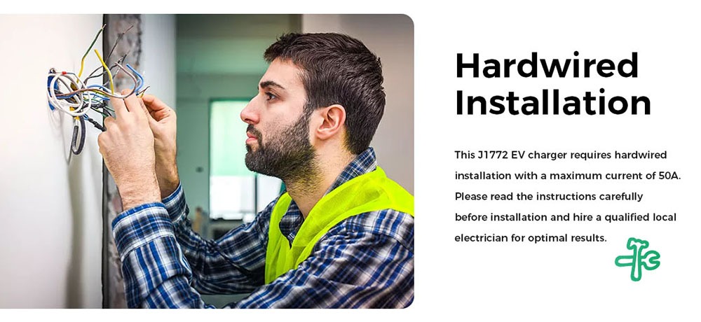 EG Evgoer Level 2 EV Charger, with NEMA 14-50 Plug, 240V 40Amps, 23FT Charger Cable, Adjustable Current Schedule Time, for All J1772 Electric Cars