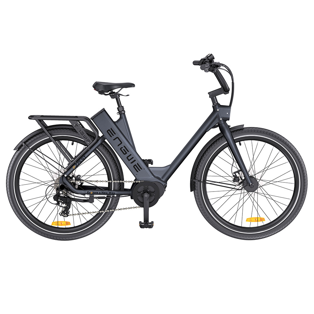ENGWE P275 ST Urban Electric Bike, 250W Brushless Mid-drive Torque Sensor Motor, 36V 19.2Ah Removable Battery, 260km Max Range, Hydraulic Disc Brake, 27.5'' Spoke Tires, SHIMANO 9-speed - Black