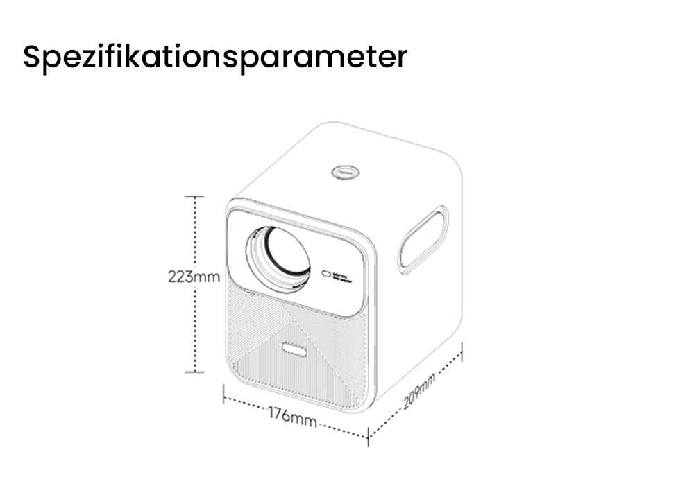 Wanbo Mozart 1 Pro LCD-Beamer, 900 ANSI, Native 1080P, Android TV 11, Autofokus, Objektvermeidung – EU-Stecker