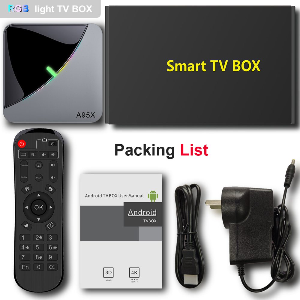A95X F3 Air Amlogic S905x3 4 GB/64 GB Android 9.0 8K Videodecodierung TV-Box RGB-Licht 2,4G + 5G MIMO WiFi Bluetooth LAN USB3.0 4K Youtube