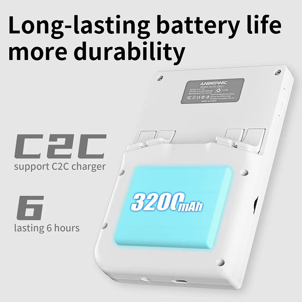 ANBERNIC RG40XXV Retro Game Console, 64GB, 4.0in 640*480P IPS Screen, 1GB LPDDR4, ac WiFi for Multiplayer, Bluetooth, 30+ Emulators, Moonlight Streaming, 3200mAh Battery, 6 Hours Autonomy - Blue