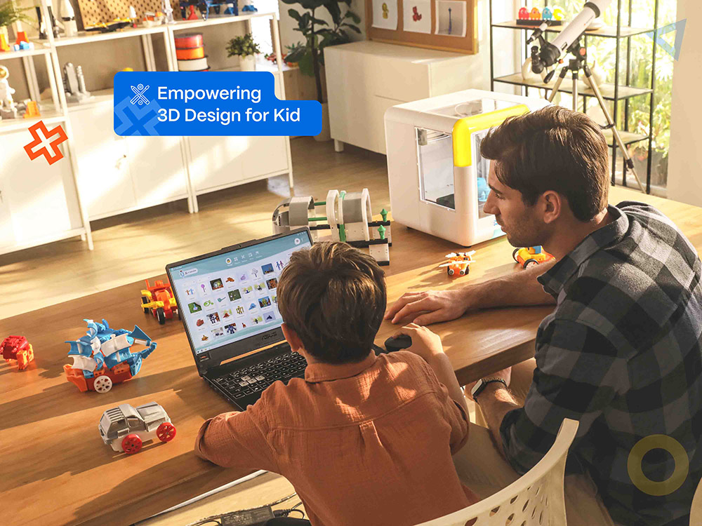 AOSEED X-MAKER 3D Printer for Kids and Beginners, Leveling-Free Bed, Wi-Fi Printing, Ultra Silent, App Control, PLA/ABS Filament Supported