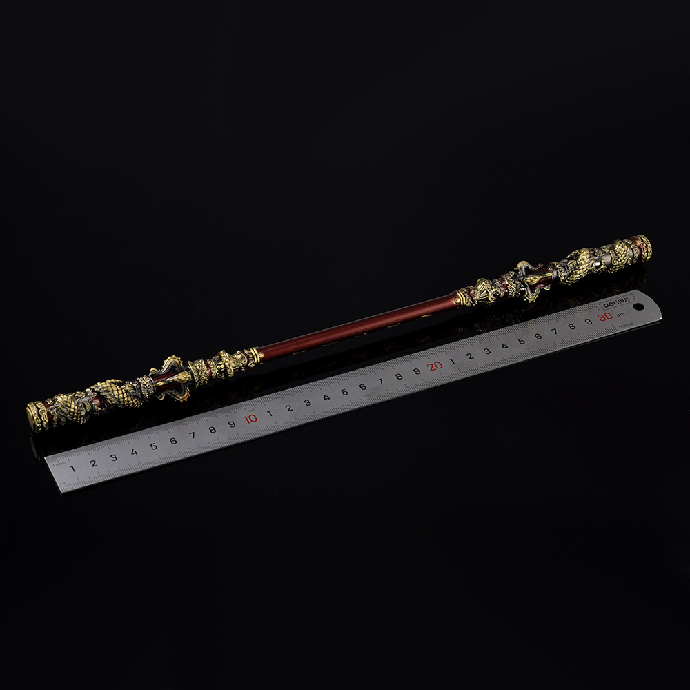 Black Myth Wukong Monkey King Ruyi Golden Cudgel 35cm Model Metal Crafts - Golden
