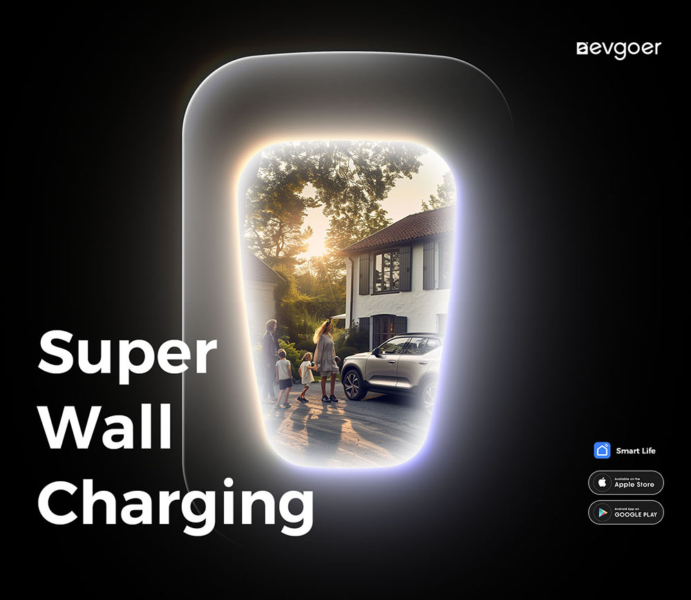 EG Evgoer Level 2 EV Charger, with NEMA 14-60 Plug, 240V 48Amps, 23FT Charger Cable, Adjustable Current Schedule Time, for All J1772 Electric Cars