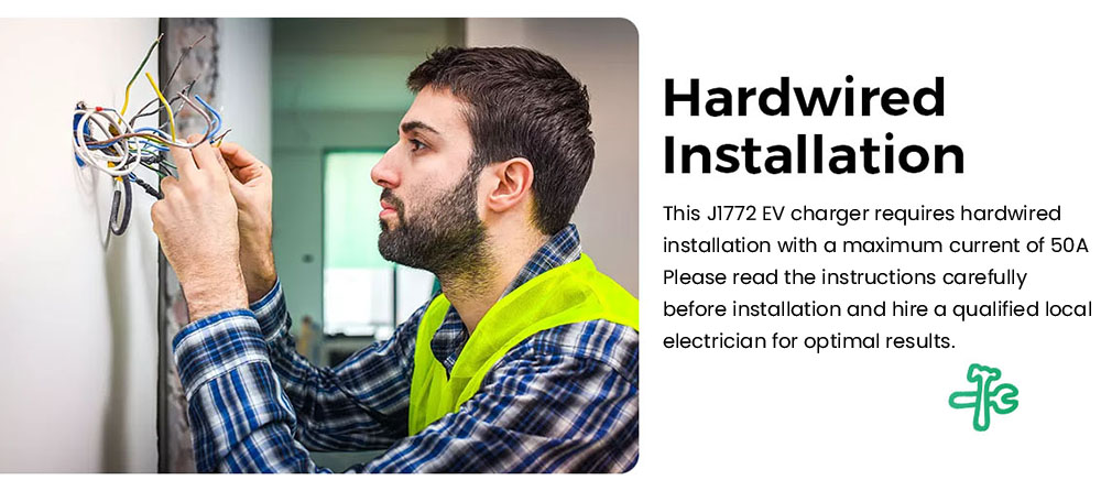 EG Evgoer Level 2 EV Charger, with NEMA 14-60 Plug, 240V 48Amps, 23FT Charger Cable, Adjustable Current Schedule Time, for All J1772 Electric Cars