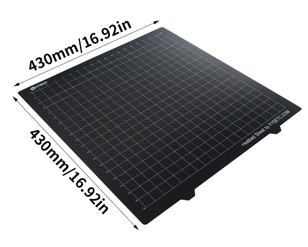 FYSETC 430*430mm PEI PET Build Plate, with 2mm Magnetic Base, for Elegoo Neptune4 Max, Neptune3 Max, Anycubic Kobra Max/ 2 Max, Crealty CR-6 Max