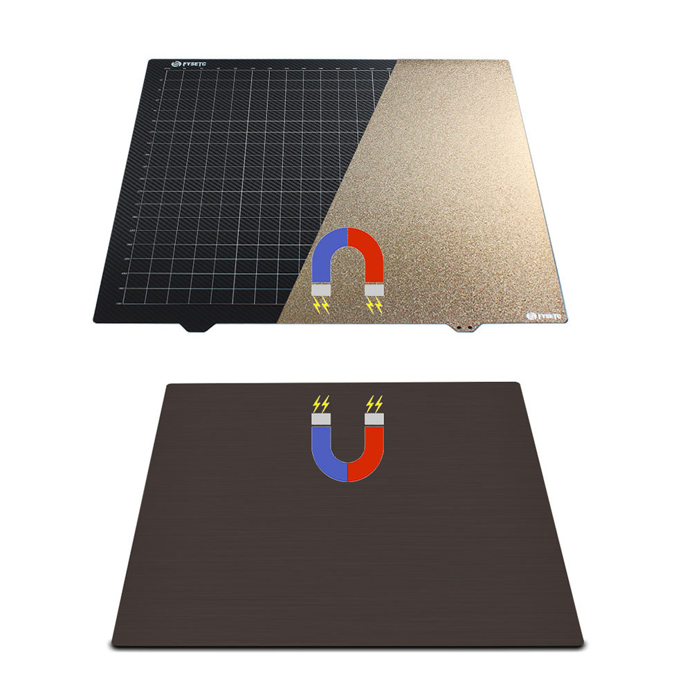 FYSETC 430*430mm PEI PET Build Plate, with 2mm Magnetic Base, for Elegoo Neptune4 Max, Neptune3 Max, Anycubic Kobra Max/ 2 Max, Crealty CR-6 Max