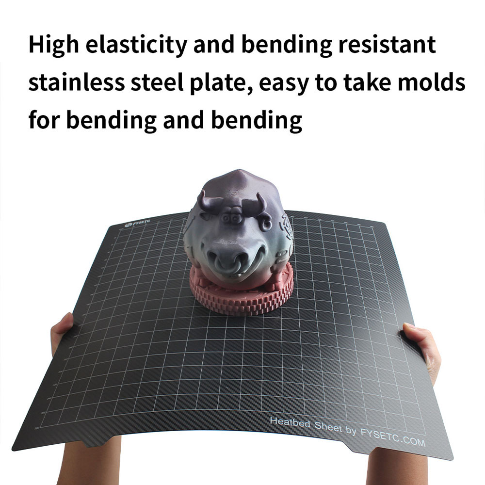 FYSETC 430*430mm PEI PET Build Plate, with 2mm Magnetic Base, for Elegoo Neptune4 Max, Neptune3 Max, Anycubic Kobra Max/ 2 Max, Crealty CR-6 Max