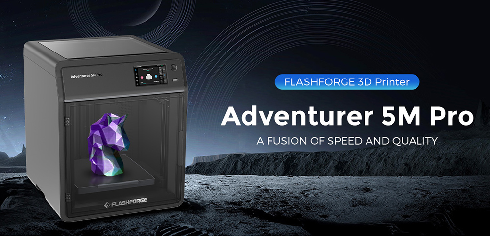 Flashforge Adventurer 5M Pro 3D Printer, Auto Leveling, 600mm/s Max Printing Speed, Remote Camera Monitoring, Filament Runout Reminder, Dual Air Filtration System, Automatic Shutdown, 50dB Silent Printing, WiFi Connection, 220x220x220mm