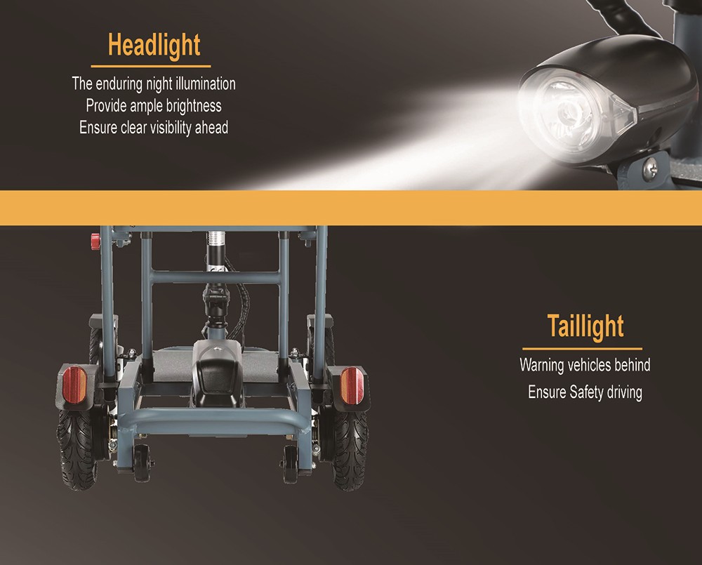 Freejoyer F7 Plus Elektroroller mit vier Rädern und Sitz, 300-W-Motor, 36-V-21-Ah-Akku, 15 km/h Höchstgeschwindigkeit, 35 km maximale Reichweite – Grau