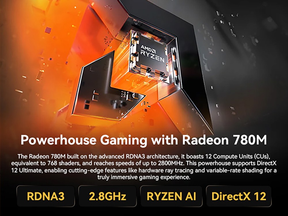 GEEKOM A8 AI Mini PC, AMD Ryzen 9 8945HS 8 Cores Max 5.2GHz, 32GB DDR5 RAM 2TB SSD, USB3.2 Type-C (8K@30Hz) + USB4.0 Type-C (8K@30Hz) + 2*HDMI2.0 (4K@60Hz) Four Screen Display, WiFi 6E Bluetooth 5.2, 3*USB3.2 1*USB2.0 1*2.5Gbps LAN 1*Headset Jack