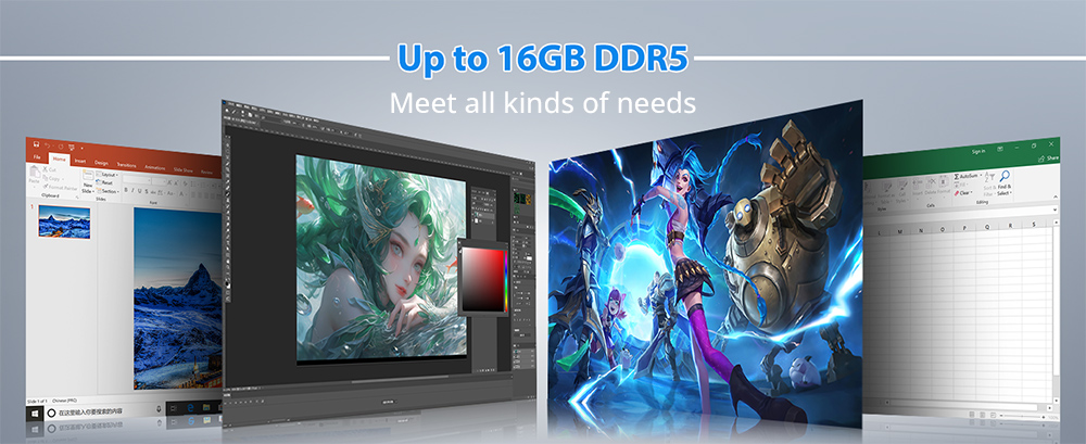 GEEKOM Air12 Mini PC, Intel Alder Lake N100 4 Cores Up to 3.4GHz, 16GB RAM 512GB SSD, HDMI+Mini DP 4K Dual Screen Display