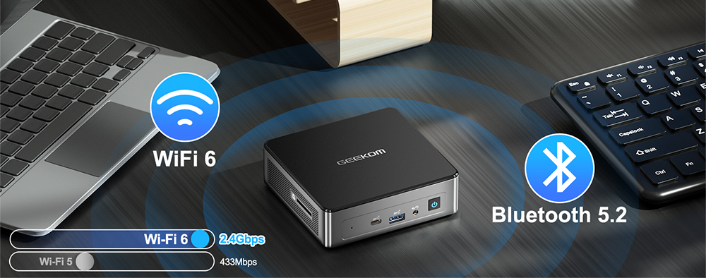 GEEKOM Air12 Mini PC, Intel Alder Lake N100 4 Cores Up to 3.4GHz, 16GB RAM 512GB SSD, HDMI+Mini DP 4K Dual Screen Display