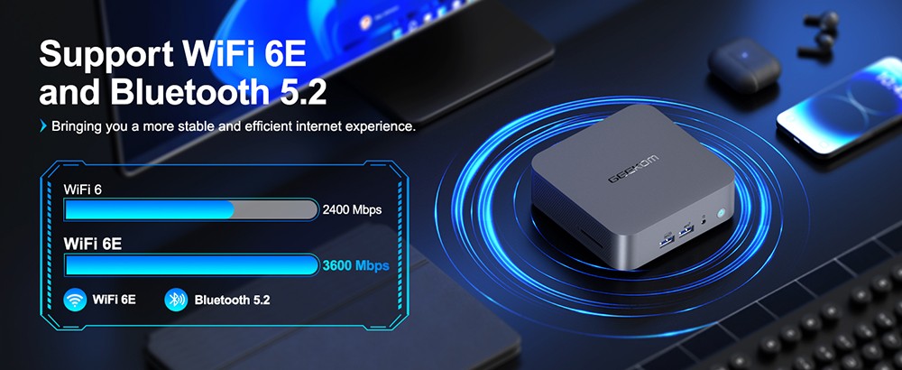GEEKOM GT13 Pro Mini PC, Intel Core i7-13620H 10 Core Max 4.9GHz, 32GB RAM 1TB SSD, 2*USB 4 Type-C (8K@30Hz)+2*HDMI 2.0 (4K@60Hz) Four Screen Display, WiFi 6E Bluetooth 5.2, 3*USB 3.2 1*USB 2.0 1*RJ45 1*SD Card Reader 1*3.5mm Audio Jack