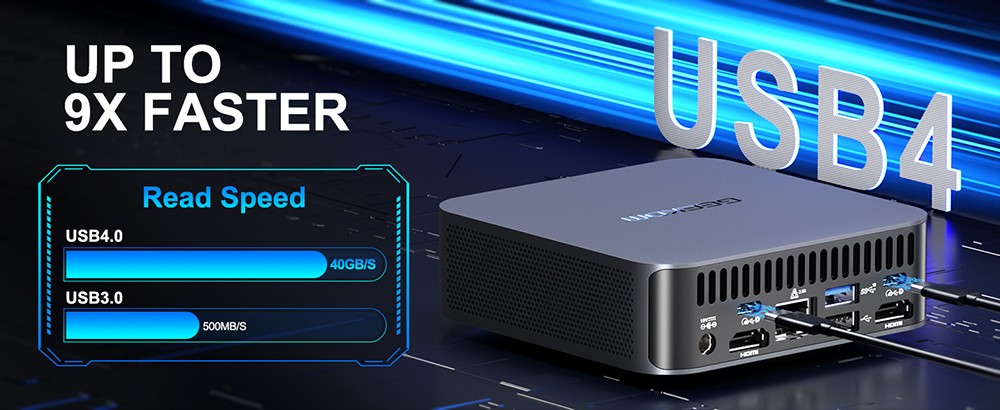 GEEKOM GT13 Pro Mini PC, Intel Core i9-13900H 14 Core Max 5.4GHz, 32GB RAM 2TB SSD, 2*USB 4 Type-C (8K@30Hz)+2*HDMI 2.0 (4K@60Hz) Four Screen Display, WiFi 6E Bluetooth 5.2, 3*USB 3.2 1*USB 2.0 1*RJ45 1*SD Card Reader 1*3.5mm Audio Jack