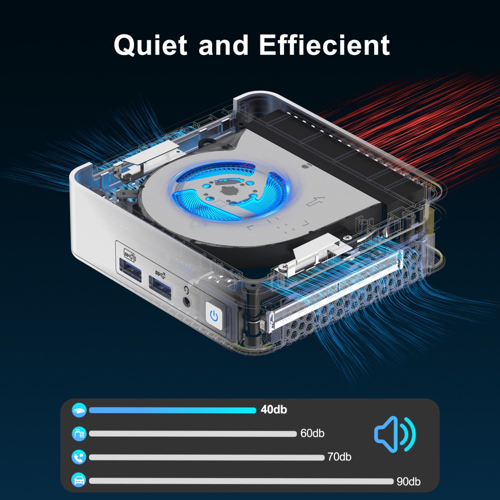 GEEKOM XT12 Pro Mini PC, Intel Core i9-12900H 14 Cores Up to 5.0GHz, 32GB RAM 1TB SSD, 2*USB 4 (8K)+2*HDMI 2.0 (4K) Quad Display, WiFi 6E Bluetooth 5.2, 3*USB 3.2 1*USB 2.0 1*2.5G LAN 1*SD Card Reader 1*3.5mm Audio Jack