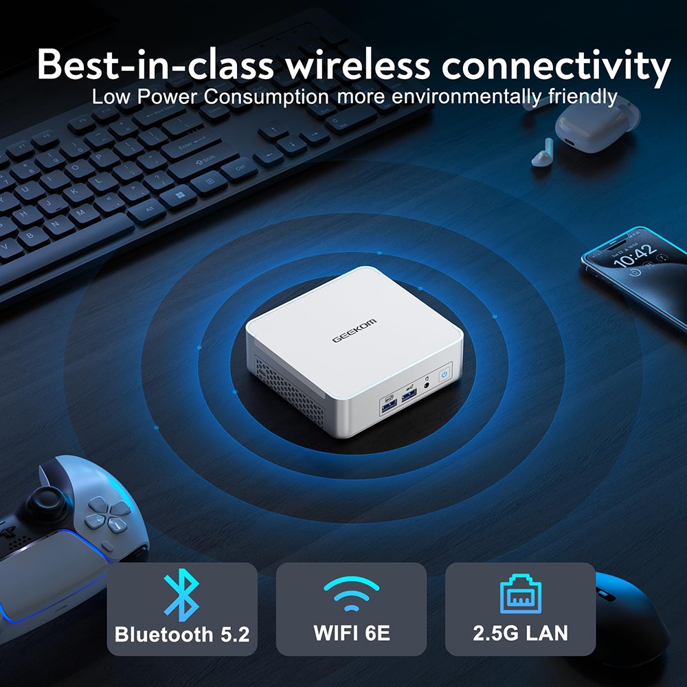 GEEKOM XT12 Pro Mini PC, Intel Core i9-12900H 14 Cores Up to 5.0GHz, 32GB RAM 1TB SSD, 2*USB 4 (8K)+2*HDMI 2.0 (4K) Quad Display, WiFi 6E Bluetooth 5.2, 3*USB 3.2 1*USB 2.0 1*2.5G LAN 1*SD Card Reader 1*3.5mm Audio Jack