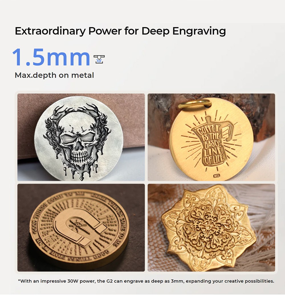 Gweike Cloud G2 Pro 20W Fiber Laser Marking Machine, 10000mm/s Speed, 0.001mm Accuracy, 150mm*150mm, 1.5mm Max. Depth on Metal, 30+ Colors Engraving, GWEIKE Glaser/ LightBurn, Supports Rotary Roller, Electric Lift - Chinese Plug