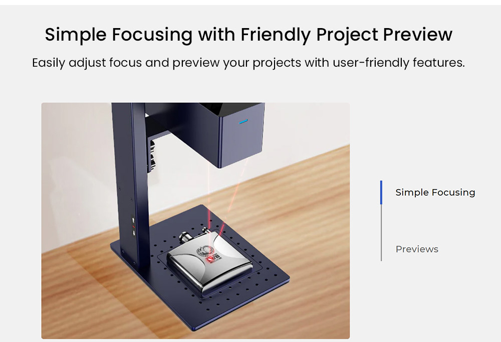 Gweike Cloud G2 Pro 20W Fiber Laser Marking Machine, 10000mm/s Speed, 0.001mm Accuracy, 110mm*110mm, 1.5mm Max. Depth on Metal, 30+ Colors Engraving, GWEIKE Glaser/ LightBurn, Supports Rotary Roller, Manual Lift - Chinese Plug