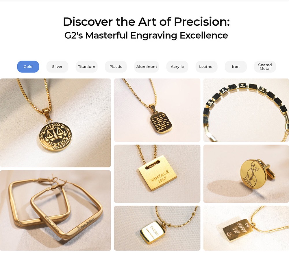 Gweike Cloud G2 Pro 20W Fiber Laser Marking Machine, 10000mm/s Speed, 0.001mm Accuracy, 110mm*110mm, 1.5mm Max. Depth on Metal, 30+ Colors Engraving, GWEIKE Glaser/ LightBurn, Supports Rotary Roller, Manual Lift - Chinese Plug