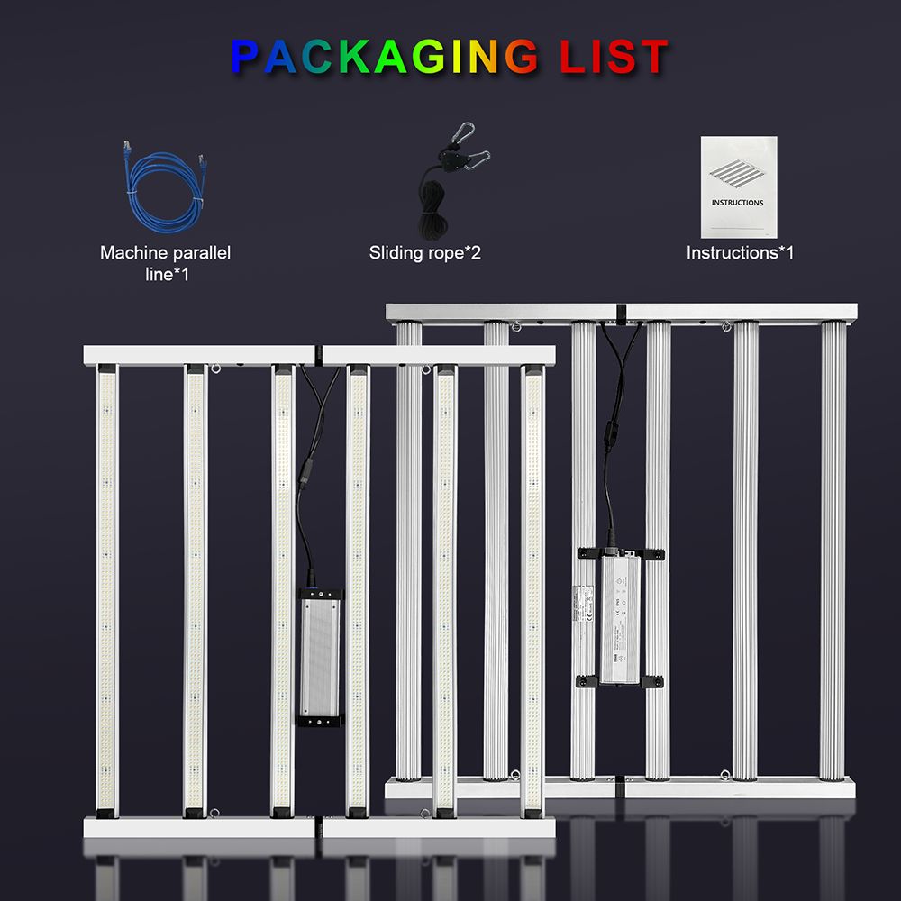 Lampe de croissance LED SolarPlay P720 720 W, guirlande lumineuse à intensité variable, spectre complet, pour plantes d'intérieur