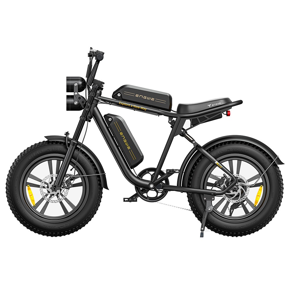 ENGWE M20 Dual Battery Mountain E-Bike 20*4.0 Inch Fat Tires 750W Brushless Motor 45km/h Max Speed 48V 2*13Ah Batteries Front & Rear Disc Brakes Shimano 7-Speed Gear - Black