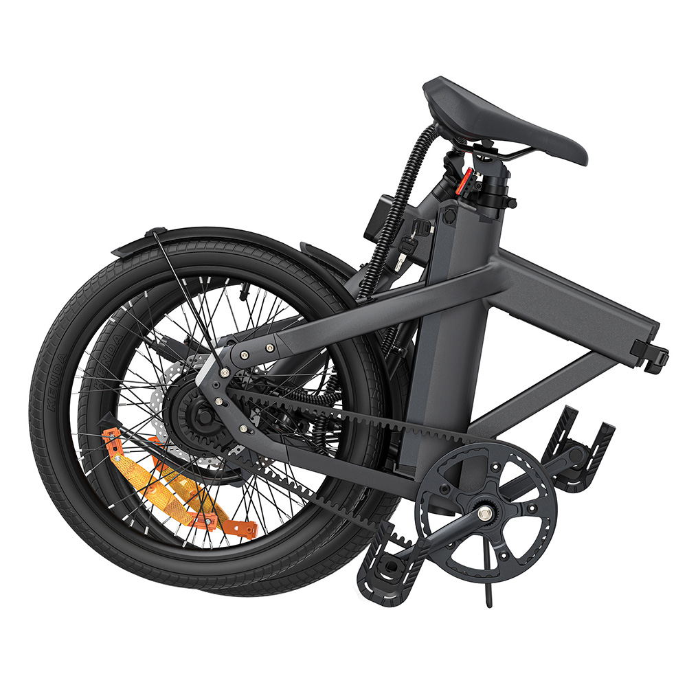 ENGWE P20 20 inch Folding Electric Bike, 250W Silent Motor Torque Sensor, Carbon Belt 36V 9.6Ah Battery 100km range,25km/h Max Speed, Dual Disc Brake, 18.5kg Light Weight Turn Signal - Black